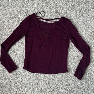(Two) H&M fitted cropped sweaters with cross detail in back Womens US size XS